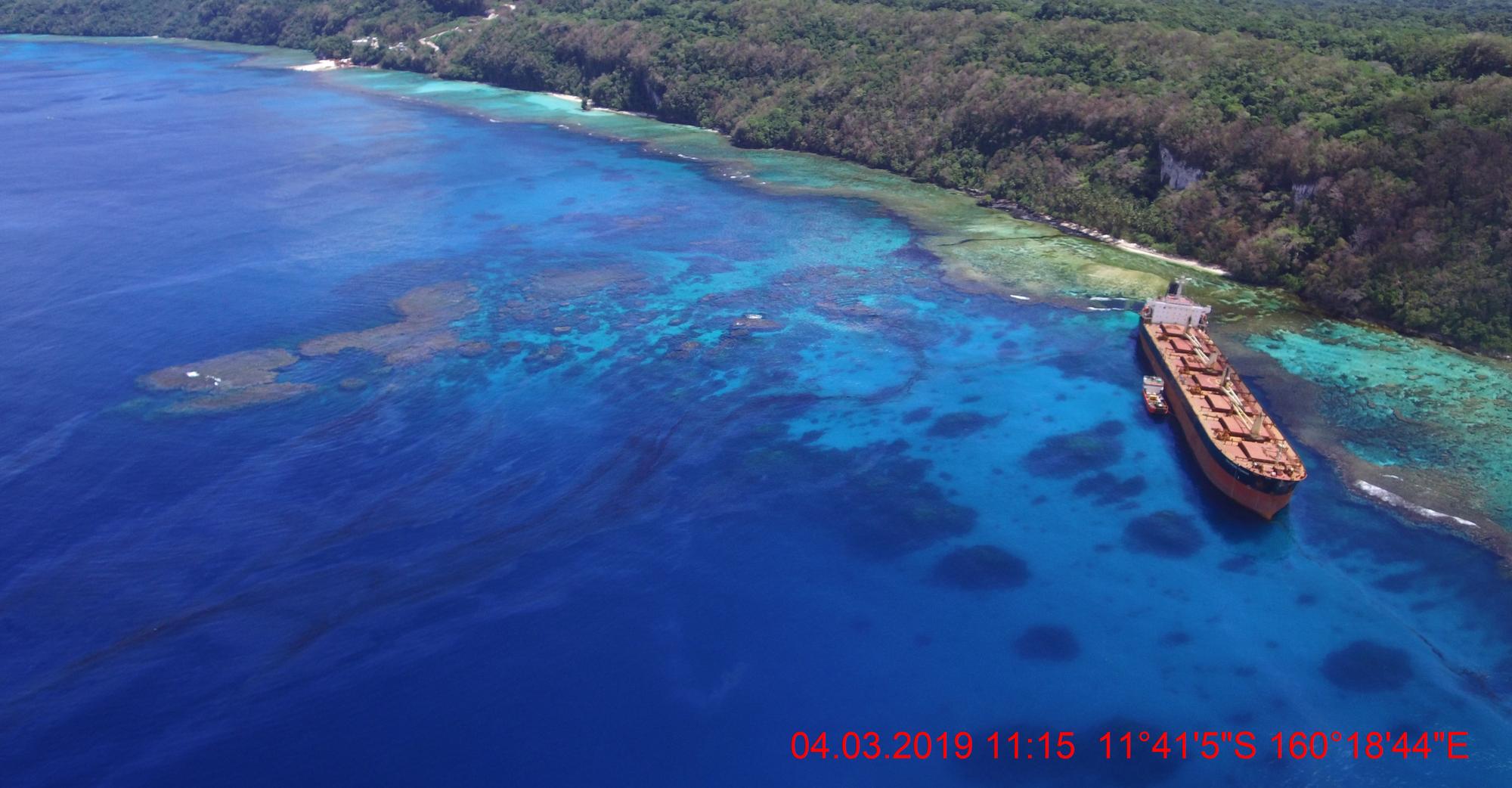 An aerial view of Kangava Bay